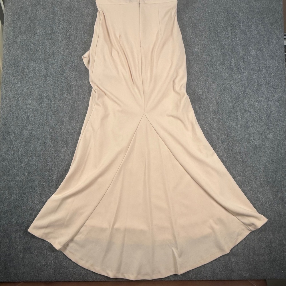 Lulus Ruffle Dress Party Cocktail‎ Bodycon Sleeveless Beige M
